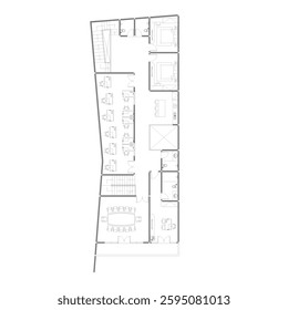 floor plan for office with black and white sketch