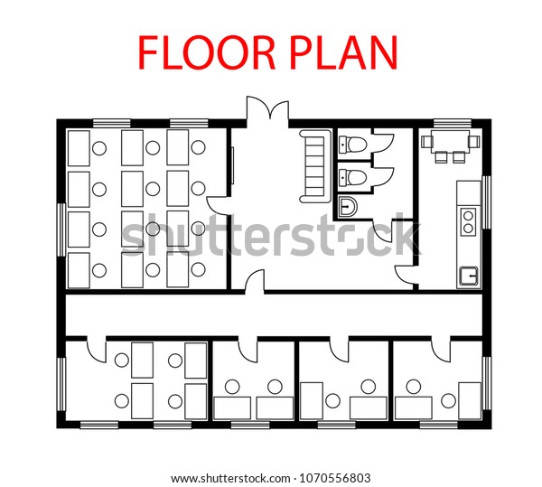 Floor Plan Project Call Center Office Stock Vector Royalty Free