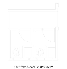 floor plan of a public bathroom for a squat toilet