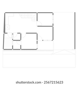 floor plan with the right wall composition or wall layout