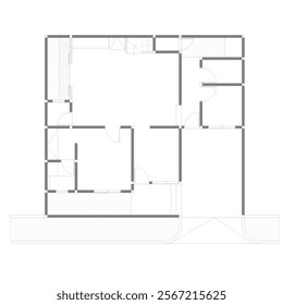 floor plan with the right wall composition or wall layout