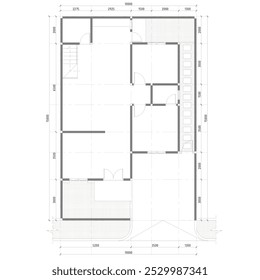 floor plan and room arrangement with standard dimensions of a residential house