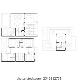 floor plan of the rooms in a building or house or villa