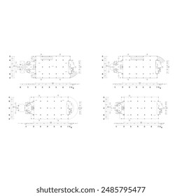 floor plan sketch of a four-story building just for stacked car parking