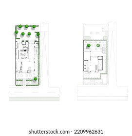 floor plan sketch of a house at a fork in the road