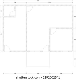 floor plan sketch of a house with a tiny house concept