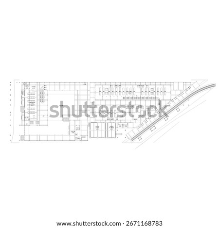 floor plan sketch of a large factory