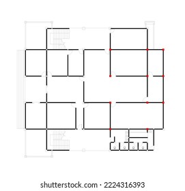 floor plan sketch of a large public building