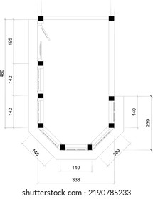 floor plan sketch of the security post