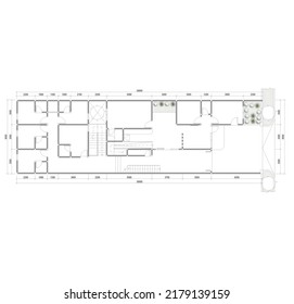 floor plan sketch that has many rooms suitable for inns, apartments, motels and hotels
