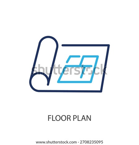 Floor plan thin line icons. Original vector illustration.