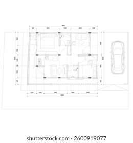 floor plan of a tiny house for a small family
