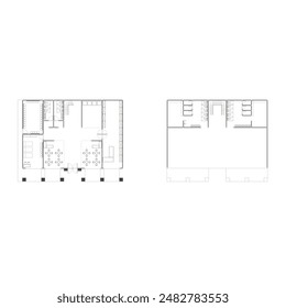 floor plan of a two-story building