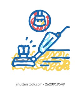 floor polishing home maintenance doodle icon sketch vector. floor polishing home maintenance sign. isolated symbol illustration