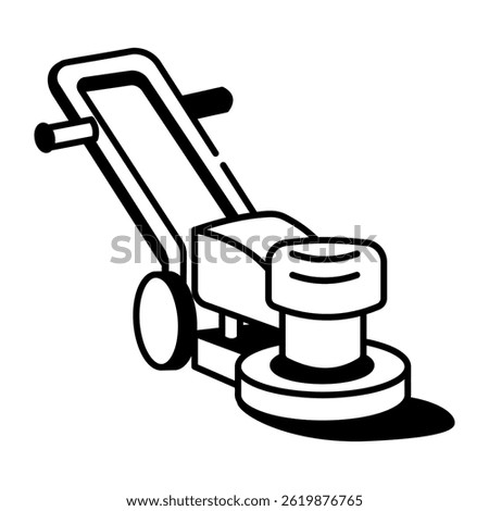 Floor polishing machine icon in hand drawn style 
