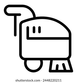 Floor polishing machine icon outline vector. Cleanliness housekeeping tool. Mopping surface vehicle