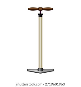 Floor pump with t handle and base for manual inflation of bicycle tires, sports balls and inflatables, sturdy piston design for reliable air pressure and easy pumping in home or field