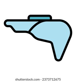 Vector de contorno de icono de pista de pista de piso. Inicio del circuito. Color de la ruta del automóvil
