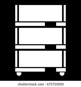 Floor rack for paper icon .