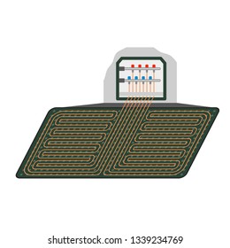 Floor room heater icon. Flat illustration of floor room heater vector icon for web design