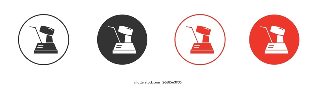 Icono de la máquina de lijado de piso. Iconos de vector de estilo negro. Símbolo de signo aislado