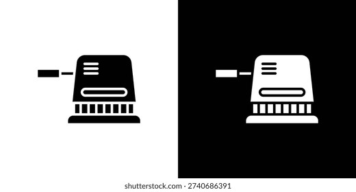 Floor sanding machine icon design. Black flat style sign for mobile concept