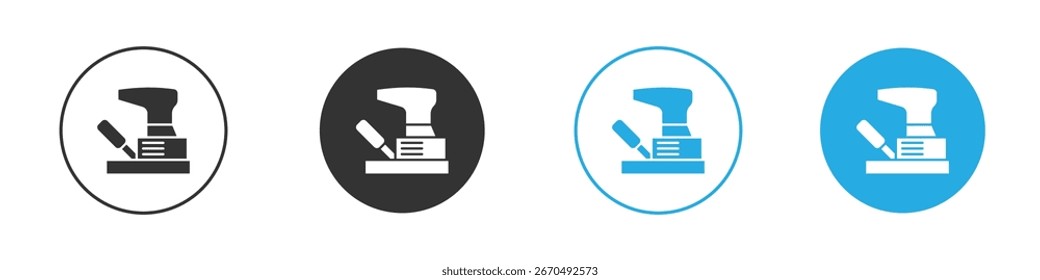 Icono de la máquina de lijar el piso, estilo plano simple, ilustración, Plantilla del pictograma del símbolo de la muestra del logotipo, para ui o ux.