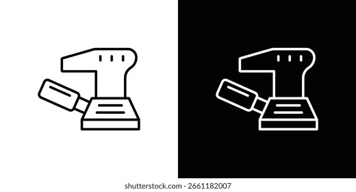 Floor sanding machine icon. Stroke pictogram. Vector illustration. Vector sign for mobile app and websites.