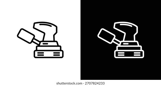 Floor sanding machine icon symbol in thin line, outline and stroke style for apps