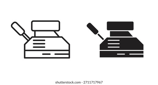 Floor sanding machine icon in Thin linear and flat style. sign and symbol set