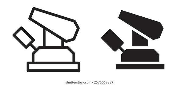 Floor sanding machine icons in outline and stroke versions