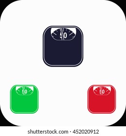 Floor scale Illustration set. Blue, green, red icon.