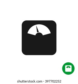 Floor scales black simple icon. Mechanical scales with arrow pointer.