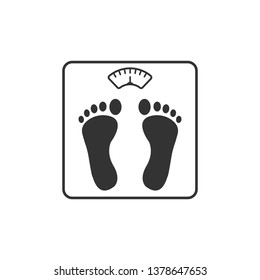 Floor Scales, foot icon. Vector illustration, flat design.