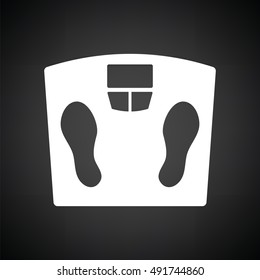Floor scales icon. Black background with white. Vector illustration.