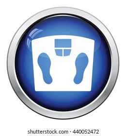 Floor scales icon. Glossy button design. Vector illustration.