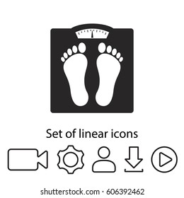 floor scales icon. One of set web icons