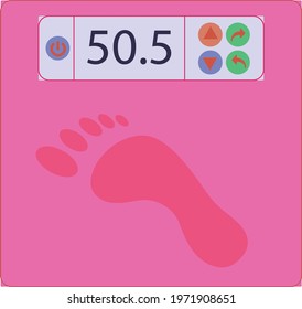 Floor scales for measuring body weight. Vector image.