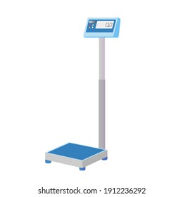 floor scales. medical weighing. weight control. stock vector illustration with scales on a white background.