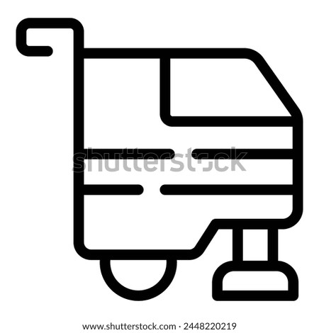 Floor scrubber icon outline vector. Surface cleaner vehicle. Sanitation indoor machine
