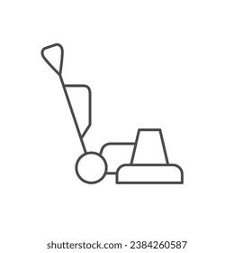 Floor scrubbing machine line icon