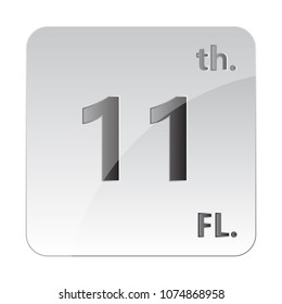 Floor sign 11th.icon sign vector illustration-silver icon sign vector illustration