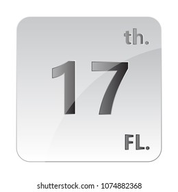 Floor sign 17th.icon sign vector illustration-silver icon sign vector illustration