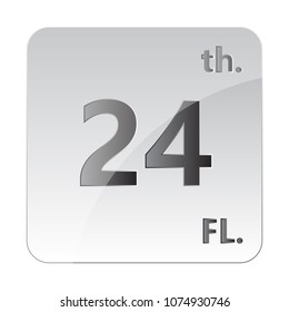 Floor sign 24th.icon sign vector illustration-silver icon sign vector illustration