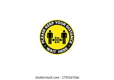 Floor Sign stickers Coronavirus 2019-nCoV Corona virus social Distancing signs foot steps isolated pathogen respiratory infection (flu outbreak).influenza pandemic Vector icon symbol