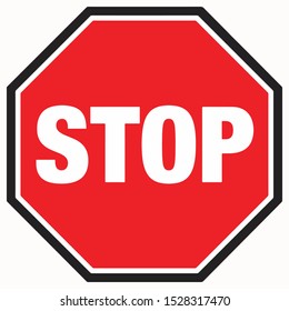Floor Sign Stop Sign With Black Border Vector illustration eps 10