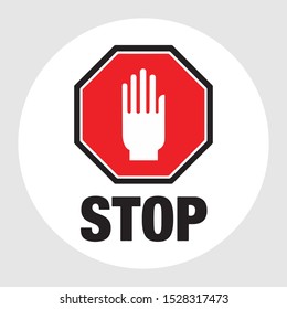 Floor Sign Stop Sign Hand Vector Stock Vector (Royalty Free) 1528317473 ...