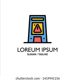 Floor, Signal, Signaling, Warning, Wet Business Logo Template. Flat Color