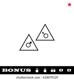 Floor signs icon flat. Black pictogram on white background. Vector illustration symbol and bonus button open and closed lock, folder, star