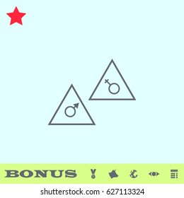 Floor signs icon flat. Grey pictogram on blue background. Vector illustration symbol and bonus buttons medal, cow, earth, eye, calculator